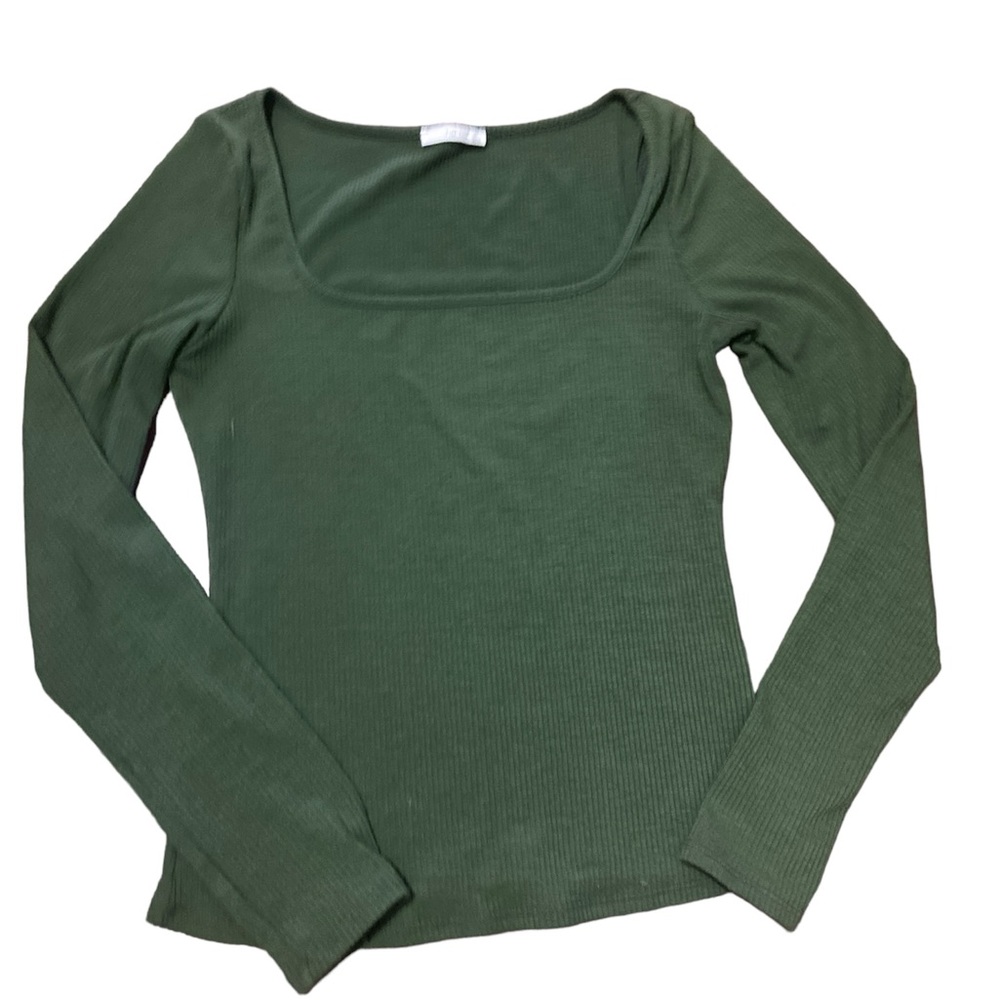 Cute Green Rigged Long sleeve Top
